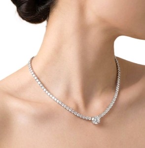 Collier tennis en or massif 10K 14K 18K avec diamant de laboratoire brillant taille ronde 16 carats, certifié IGI, couleur DEF VS VVS, bijoux fins - Product Image 6