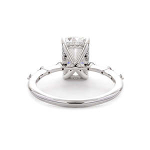 Anillo de Oro Blanco con Diamante de Laboratorio de 3.5 Quilates, Moderno, Minimalista, Radiante, Solitario, Hecho a Mano, Delicado, para Boda - Product Image 2