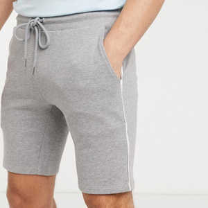 Pantalones Cortos Bermuda de Algodón Gris para Hombre, Cintura Media, Elásticos, Transpirables, Estilo Casual con Bolsillos - Product Image 1