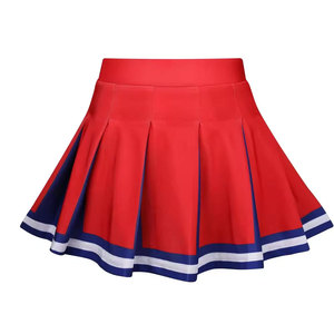 Ensemble d'uniformes de cheerleading avec pompons rouges et chaussettes pour adultes, design blanc et rouge, logo imprimé sur le devant - Product Image 6