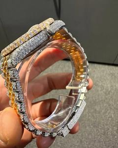 Reloj de Pulsera Unisex de Cuarzo con Diamantes VVS Moissanite, Chapado en Oro Amarillo, Elegante, para Negocios, el Más Vendido - Product Image 3