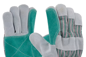 Guantes de seguridad personalizables de cuero vacuno de doble palma reforzados Emboson, resistentes a cortes, al calor y al desgarro, ¡gran oferta! - Product Image 2