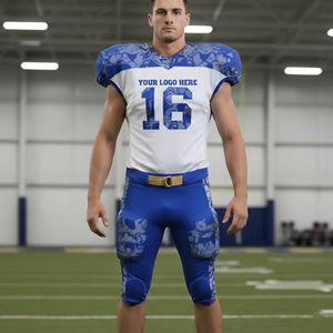 Uniforme de Fútbol Americano OEM de Talla Grande, Transpirable, 100% Poliéster, Color y Logotipo Personalizados, Impresión por Transferencia de Calor, Alta Calidad - Product Image 1