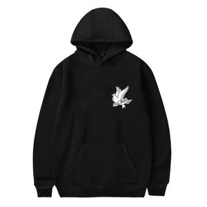 เสื้อฮู้ด Lil Peep Skeleton สำหรับผู้ชาย สีดำ ผ้าฝ้าย เสื้อสเวตเชิ้ตมีฮู้ดลำลอง สไตล์สตรีทแวร์สำหรับฤดูใบไม้ร่วง พิมพ์ลายด้านหน้า ดีไซน์กระเป๋าหน้า - Product Image 1