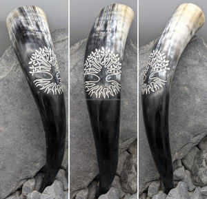 Verre à boire en corne 100% naturel, fait main, de qualité alimentaire, étanche, poli, style ange religieux, taille personnalisable, européen - Product Image 3