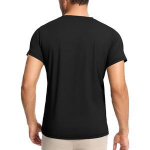Men's Cotton <b>Henley</b> Polo Shirt 3 Button Placket <b>Short</b> <b>Sleeve</b> Casual T Shirt Manufactured in Bangladesh - Product Image 4