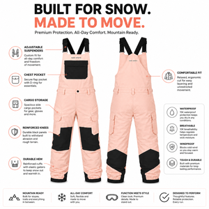 <b>Waterproof</b> Breathable Women's Ski Bib Pants Windproof Insulated Winter Snowboard <b>Overalls</b> Outdoor Sports Custom Skiing Trousers - Product Image 5