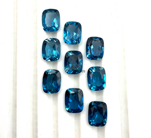 Topacio Azul Londres de 8x10mm, Corte Cojín, Gema Suelta de Alta Calidad, Piedra Facetada para Fabricación de Joyas, Precio al por Mayor, Venta a Granel - Product Image 1