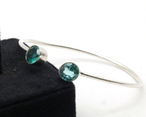 Zircon Stone Adjustable Bangles with German <b>Silver</b> | Sparkling Zircon <b>Cuff</b> Bangle | Handmade Fashion Jewelry for Women - Product Image 4