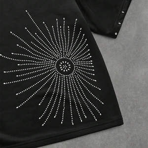 Custom <b>Men's</b> Rhinestone T <b>Shirt</b> High Quality 100% Cotton Oversized Loose Fit with Short Sleeves Unisex Casual Streetwear Fashion - Product Image 5