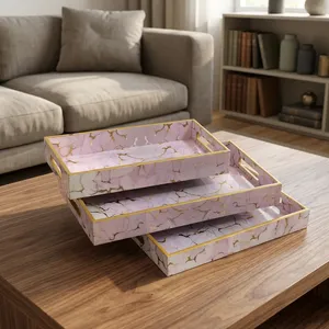Custom-Size New Enamel Print Design Wooden Food Serving Tray Kitchen Tools <b>Decorative</b> Tray for <b>Home</b> for Food Fruits Display - Product Image 2
