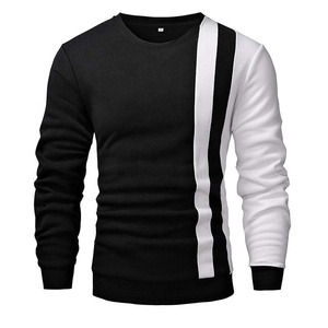 เสื้อสเวตเชิ้ตผู้ชายสีดำขาว คอวี ทรงเข้ารูป สไตล์ลำลอง สำหรับฤดูใบไม้ร่วง ปี 2027 - Product Image 5