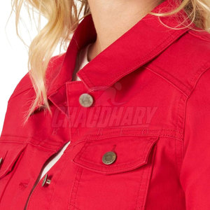 Veste en jean pour femme avec logo personnalisé, vente en gros, respirante, en stock - Product Image 3