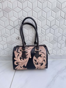 Elegant Hand Tooled Carving Leather Speedy Handbag New Trending Gypsy Boho Shoulder Handmade Western Stylish Women Uses Bag - Product Image 3