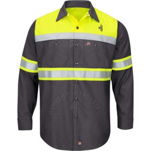 Chemise FR en coton pour homme, vêtements de travail réfléchissants avec poches poitrine et logo, anti-flamme, vente directe usine - Product Image 1