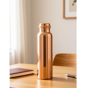 Premium Engraved Pure Copper Water <b>Bottle</b> <b>750ml</b> Modern Design Large Capacity Travel Outdoor Home & Office Use Set - Product Image 1