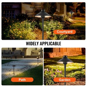 Set di 12 Luci LED da Esterno 3W 210LM 12V-24VAC/DC, Illuminazione per Sentieri 3000K Bianco Caldo, Luci Paesaggistiche a Basso Voltaggio - Product Image 2