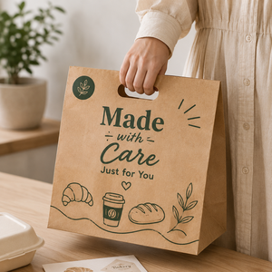 Bolsa Rectangular de Papel Kraft Biodegradable y Ecológica Personalizada con Asas Troqueladas para Empresas y Compras - Product Image 5