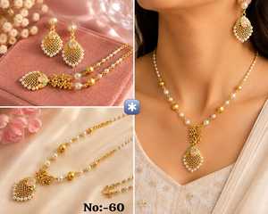 Elegante collar de cuentas chapado en oro con perlas de imitación y jade verde para mujer, joyería de boda - Product Image 2
