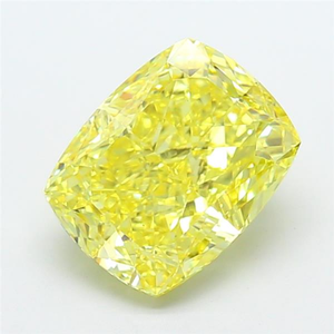 Diamante suelto cultivado en laboratorio, corte cojín, color amarillo vivo, certificado CVD, brillo radiante para joyería fina y elegante. - Product Image 1