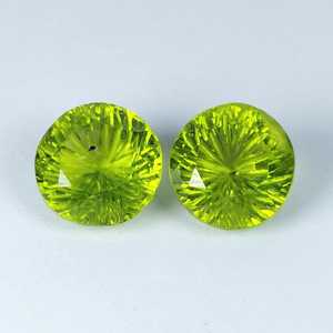 Par de peridotos naturales tallados redondos, piedras preciosas sueltas, peridoto verde, par a juego para la fabricación de joyas, venta al por mayor - Product Image 4