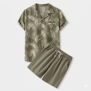 Ensemble chemise et short pour homme, 100% polyester imprimé, manches courtes, haute qualité, respirant, décontracté, vêtements d'été pour homme, personnalisable - Product Image 4