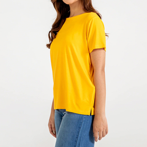 Factory Price High Quality Summer Women's Regular Fit Crew Neck Short Sleeve Casual T-<b>Shirt</b> Cotton Blend Breathable Customizable - Product Image 3