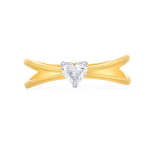 Bague de fiançailles personnalisée en or jaune avec diamant de laboratoire taille cœur 0,32 ct, fournisseur en gros - Product Image 2