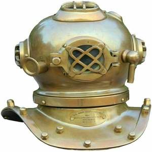Casco de Buceo Marítimo Miniatura, Decoración para el Hogar, Latón Pulido Dorado - Product Image 1