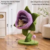 Structure d'escalade pour chat en bois XL avec lit en flanelle, arbre à chat peu encombrant pour chats de grande taille et petits appartements