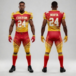 Kit d'uniforme de football américain entièrement sublimé de qualité supérieure avec tissu hyper respirant et anti-humidité, logos d'équipe personnalisés - Product Image 2