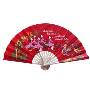 Abanicos de seda de bambú plegables, promoción, con logotipo personalizado, marca privada de Vietnam, venta al por mayor - Product Image 2