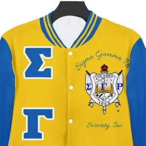 Sigma Gamma Rho New Release Color Block Bomber Jacket Custom Varsity Style Casual Outerwear for Women Men Streetwear OEM ODM - Product Image 3