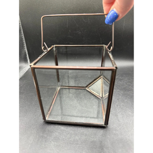 Exclusive Living Metal Terrarium <b>Glass</b> Planter Elegant Indoor Plant Holder Geometric Home Decor <b>Square</b> Shape In Reasonable Price - Product Image 2