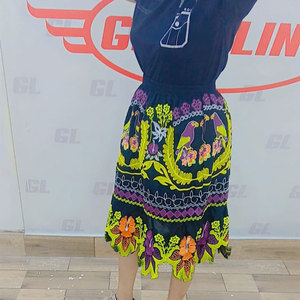 High Quality Women Summer Maxi <b>Skirt</b> Cute <b>Elastic</b> High Waist Boho Embroidery A-Line Cotton Flowy Mini <b>Skirts</b> Spring Clothes 2026 - Product Image 3