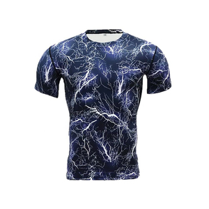 เสื้อแร็กแลนผู้ชายป้องกันแสงแดด UPF 50+ ระบายอากาศ ต้านเชื้อแบคทีเรีย แห้งเร็ว แขนสั้น ผ้ายืดสแปนเด็กซ์/โพลีเอสเตอร์ สำหรับตกปลา พร้อมโลโก้แบบกำหนดเองได้ - Product Image 5