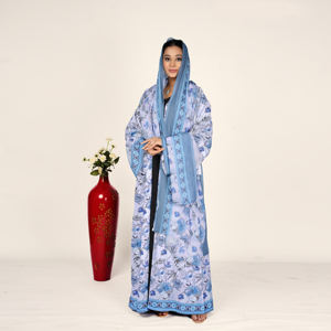 Abaya de Chifón con Estampado Floral y Juego de Pañuelo para Mujer, Estilo Abierto por Delante, Atuendo Árabe Modesto, Ropa Islámica para el Ramadán - Product Image 5