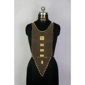 Exquis Cuivre Plaqué Or pour Mariages ou Festivals avec Collier Boucles d'Oreilles Bracelet et Bague Dubai Ensemble de Bijoux - Product Image 6