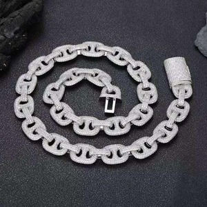 Collar de Cadena Cubana Iced Out de Plata de Ley 925 con Moissanita al por Mayor para Hombres, Joyería Hip Hop para Eventos de Moda - Product Image 6