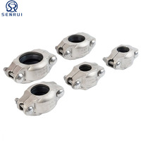 Raccord de tuyauterie rainuré forgé en acier inoxydable SS304/316 de haute qualité avec joint en caoutchouc 1200 PSI, attache de serrage pour tuyauterie en acier inoxydable
