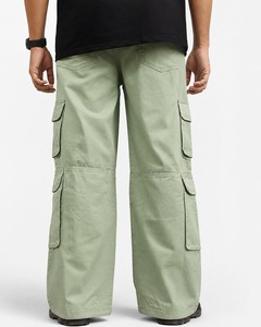 Men’s Loose Fit Cotton Twill 8 Pocket <b>Cargo</b> <b>Pants</b> Heavy Duty Streetwear Utility Trousers for Outdoor <b>Work</b> Casual Wear - Product Image 2