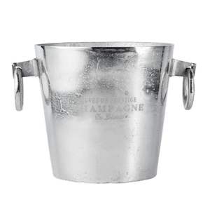 Refroidisseur à vin en aluminium moulé, finition argentée, seau à champagne avec poignée, pour bar et fêtes, refroidisseur à bière - Product Image 5