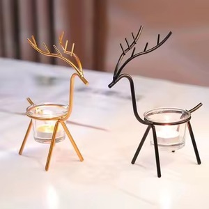Black Iron <b>Tealight</b> <b>Holder</b> with Geometric Wire Design for Home Decoration - Product Image 6
