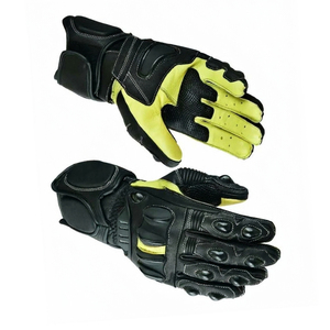 Gants de moto en cuir de protection respirants à doigts complets avec motif imprimé, sangle de poignet réglable, compatibles écran tactile, pour usage extérieur - Product Image 6