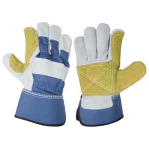Gants de travail en cuir robustes pour grimpeurs canadiens, en cuir de vachette pleine fleur renforcé, certifiés CE, épaisseur 11 oz, avec manchette de sécurité - Product Image 6