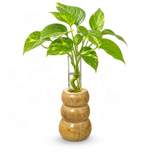 Vases muraux en bambou naturel de qualité supérieure, texture naturelle, faits à la main, écologiques, Art déco, FAIZA CRAFT, maison, bureau, hôtel, salon - Product Image 4
