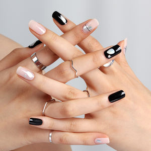 ShineB 3D Auto Nail Art Gel Nail Stickers Púrpura Negro Color Holograma Patrón geométrico Hecho en Corea-OEM/ODM - Product Image 2