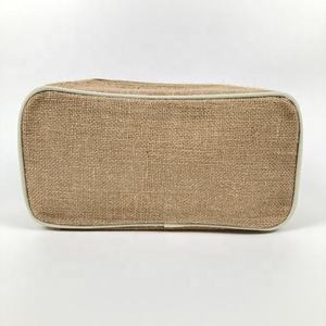 Bolsa de Maquillaje de Yute Natural Hecha a Mano, Bolsa de Almacenamiento de Cosméticos Ecológica para Mujer, para Viajes - Product Image 4
