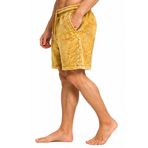 <b>Mens</b> Workout <b>Shorts</b> with Textured Washed Appearance <b>Elastic</b> <b>Waist</b> Drawstring Pockets Relaxed Fit Fitness Lounge Apparel Gym Wear - Product Image 3