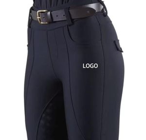Leggings d'équitation personnalisés pour femmes, taille haute, avec grip en silicone intégral, respirants, pour l'équitation, vente en gros OEM - Product Image 1